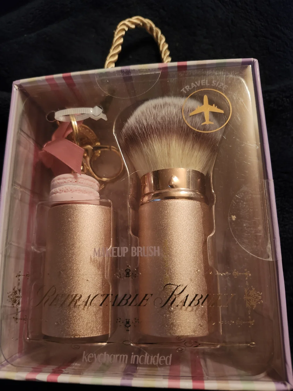 Too Faced Rose Gold Retractable Kabuki Makeup Brush Travel Set